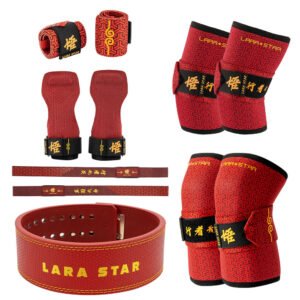 Weightlifting Lever Fitness Belt Lifting Straps Knee Sleeves Set Custom Logo Available