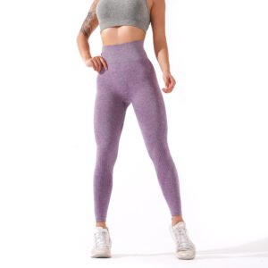 Wholesale Ribbed Women Seamless Gym Leggings High Waist Yoga Fitness Leggings
